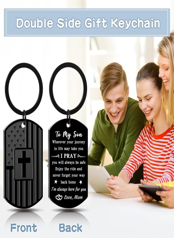 Keniot Gifts for Son from Mom, Teen Boy Gift Keychain, Remember I Love You Keychain for Birthday Christmas Valentines Day Graduation Inspirational Gifts Ideas - Image 2